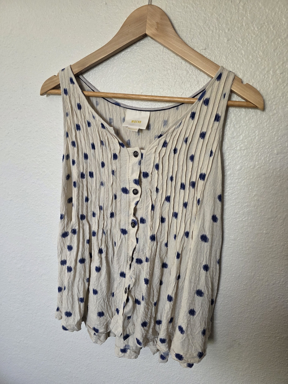 Anthropologie Maeve Saona Polka Dot Swing Tank